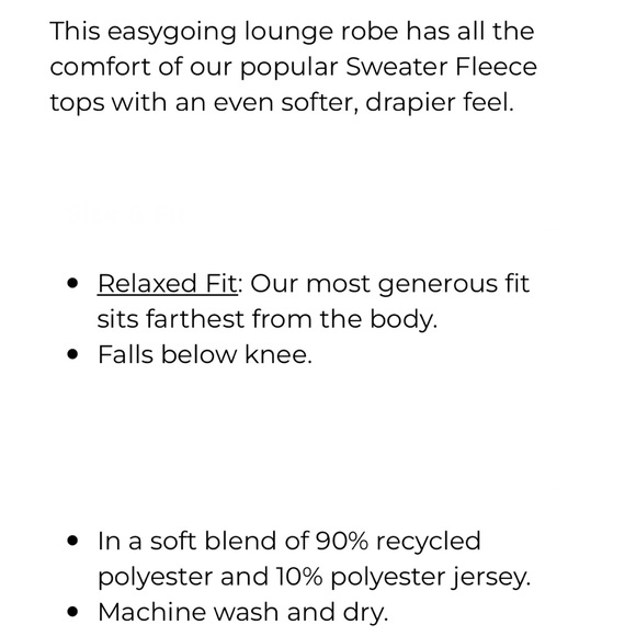 NWOT L.L. Bean Lightweight Sweater Fleece Wrap Robe - Picture 13 of 13